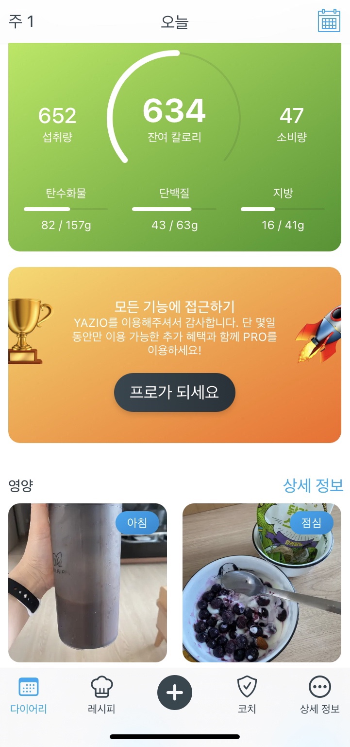 다이어트 실천이 중요해 6/21 ️