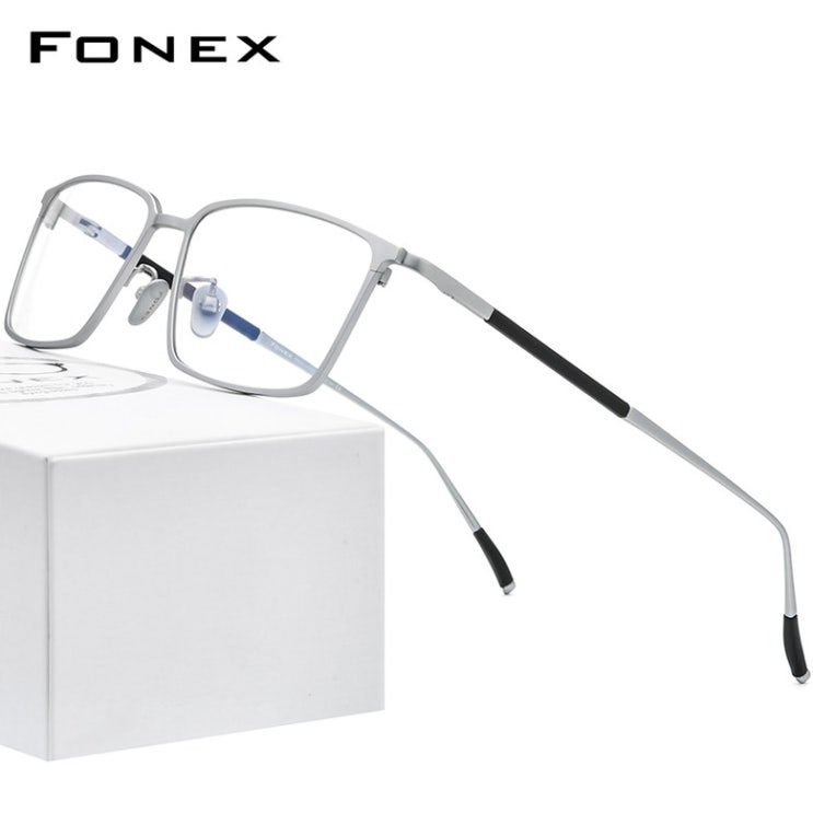 많이 팔린 FONEX 남자 초경량 티타늄 미끄럼방지 세련된 안경테 깔끔한 핫한 패션 디자인 성인 추천합니다