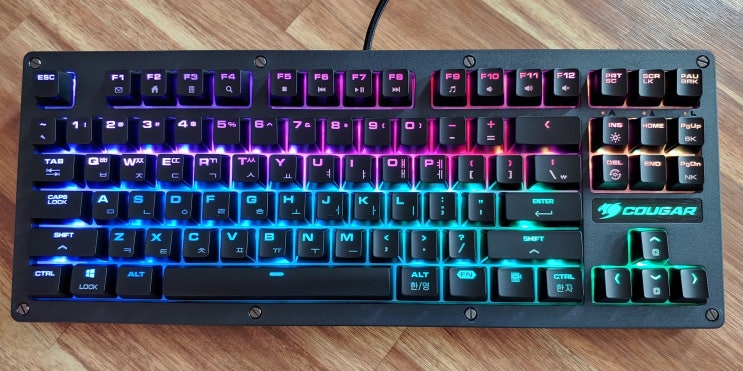 체리 스위치보다 가볍고 경쾌한 키감 COUGAR PURI TKL RGB 적축 텐키리스 게이밍 키보드 사용기 체리 스위치보다 가볍고 경쾌한 키감 COUGAR PURI TKL RGB 적축 텐키리스 게이밍 키보드 사용기