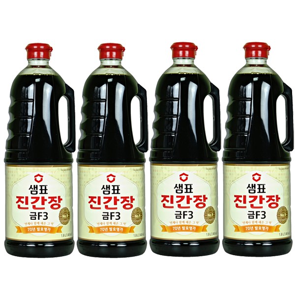 잘나가는 샘표 진간장 금 F3, 1.8L, 4개 ···