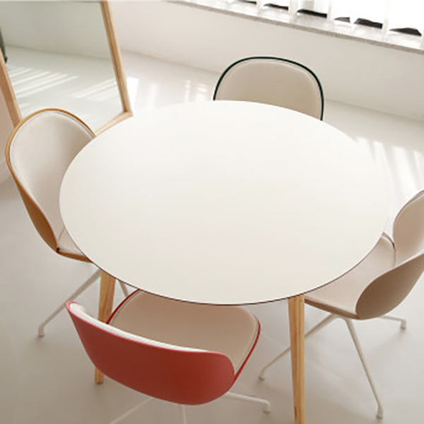 요즘 인기있는 체나레 HPM 멜라민 원형 화이트 카페 식탁 800 테이블, 내추럴 ···