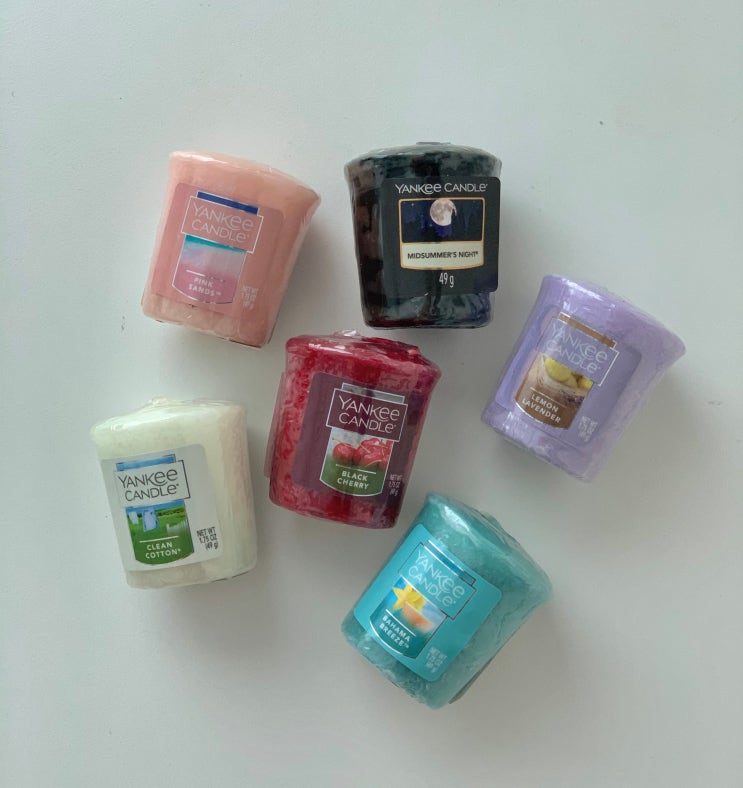 [소품] 양키캔들 보티브 향초 6종 유리 홀더 선물세트 (카카오톡 선물 추천)