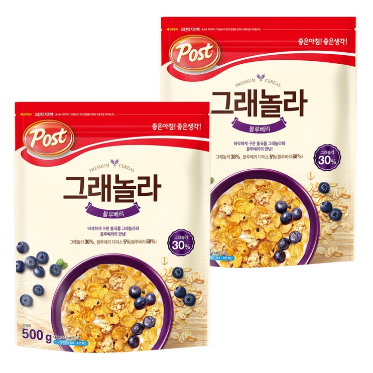 인지도 있는 포스트 그래놀라 블루베리 시리얼, 500g, 2개 추천합니다 인지도 있는 포스트 그래놀라 블루베리 시리얼, 500g, 2개 추천합니다