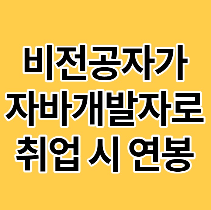  [개발자출신컨설턴트] 비전공자가 자바개발자로 취업하고싶다면? 연봉은?