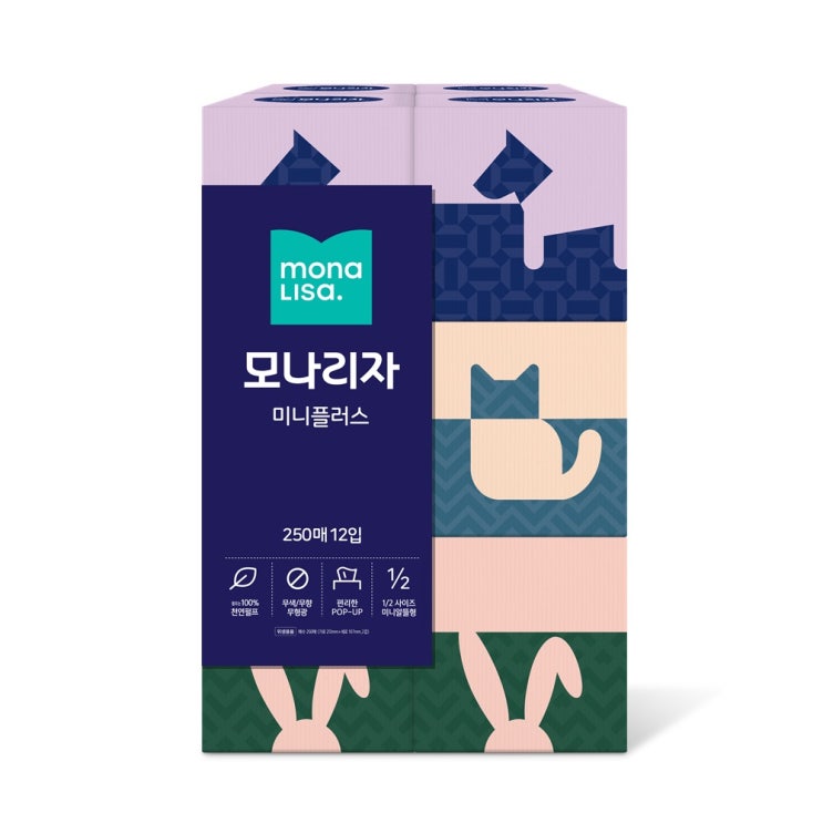 잘나가는 모나리자 미니플러스 미용티슈 250매, 12개입, 1개 ··· 잘나가는 모나리자 미니플러스 미용티슈 250매, 12개입, 1개 ···