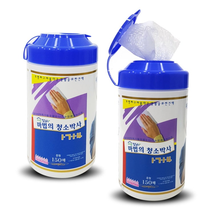 가성비갑 유한 크린텍 마법의 청소박사 원통형 150매x2개 세트 청소용품, 1통 ··· 가성비갑 유한 크린텍 마법의 청소박사 원통형 150매x2개 세트 청소용품, 1통 ···