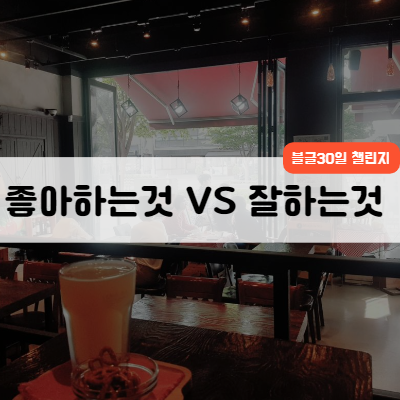  무기력 30일 챌린지_내가 잘 하는 것은 좋아하는 것과 일치할까?