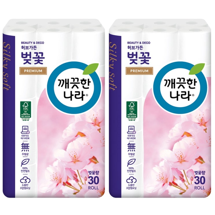 많이 팔린 깨끗한나라 허브가든 벚꽃 프리미엄 3겹 롤화장지 천연펄프 27m, 30롤, 2팩 추천해요 많이 팔린 깨끗한나라 허브가든 벚꽃 프리미엄 3겹 롤화장지 천연펄프 27m, 30롤, 2팩 추천해요