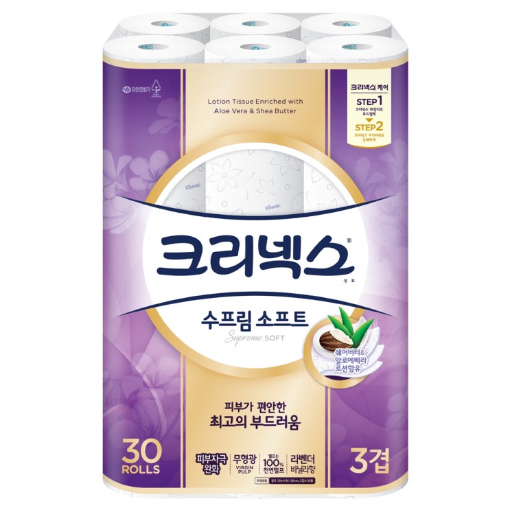 인기 급상승인 크리넥스 수프림소프트 천연펄프 3겹 롤화장지 30m, 30롤, 1팩 좋아요 인기 급상승인 크리넥스 수프림소프트 천연펄프 3겹 롤화장지 30m, 30롤, 1팩 좋아요