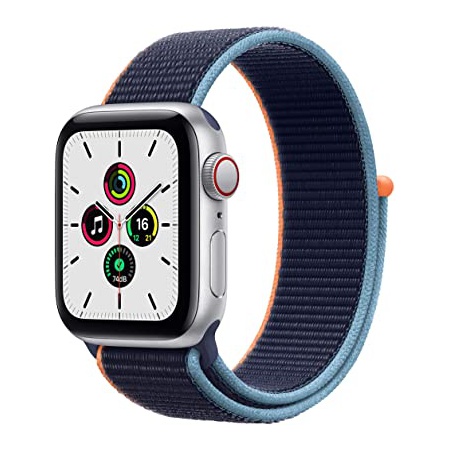 최근 인기있는 Apple Store 방문 New Apple Watch SE (GPS + Cellular 40mm)-딥 네이비 스포츠 루프가있는 실버 알루미, One Color, O