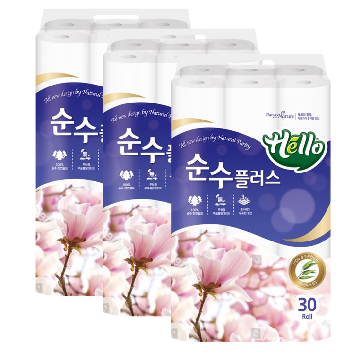 가성비갑 헬로 순수플러스 3겹 20m 30롤 3팩 화장지, 90롤 ··· 가성비갑 헬로 순수플러스 3겹 20m 30롤 3팩 화장지, 90롤 ···