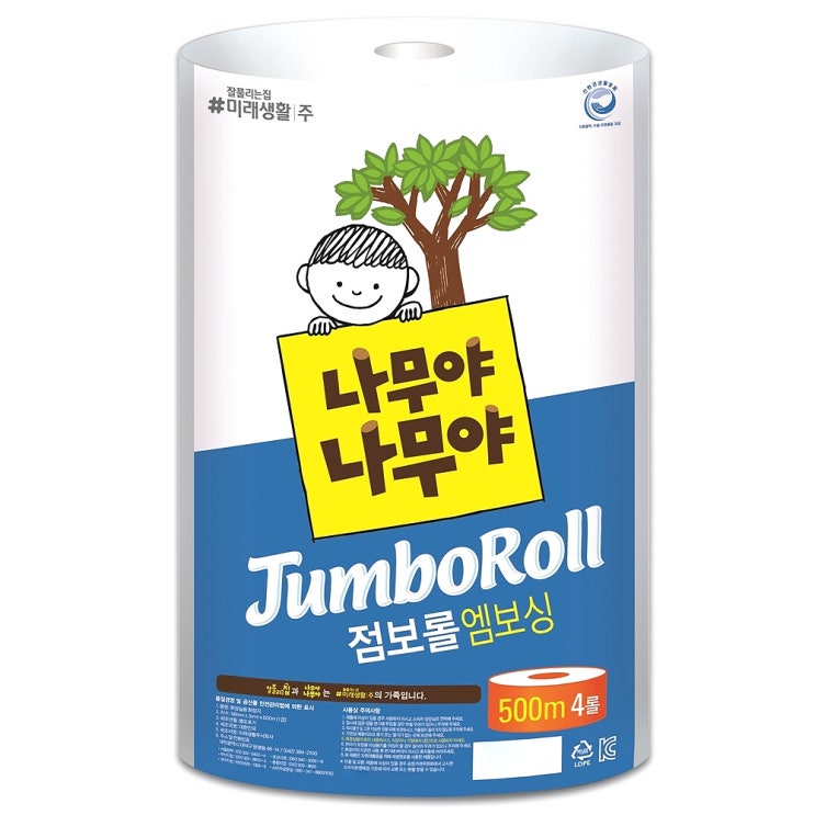 잘팔리는 나무야나무야 점보롤 엠보싱 1겹 500m, 4롤, 1개 ··· 잘팔리는 나무야나무야 점보롤 엠보싱 1겹 500m, 4롤, 1개 ···