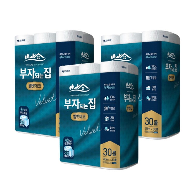 많이 팔린 모나리자 부자되는집 3겹 벨벳데코 천연펄프 30m 30롤 3팩(90롤), 3팩 추천해요 많이 팔린 모나리자 부자되는집 3겹 벨벳데코 천연펄프 30m 30롤 3팩(90롤), 3팩 추천해요