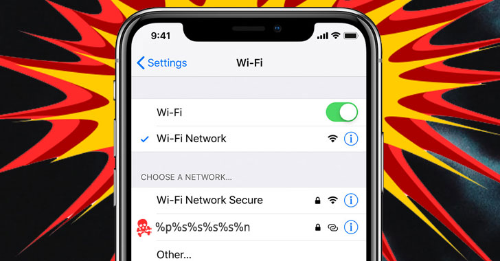 특정 문자열의 무선 네트워크에 연결하면 아이폰의 Wi-Fi 기능이 손상될 수 있다