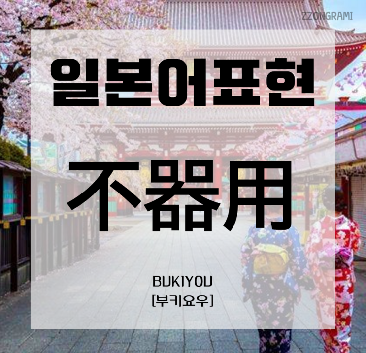  [일본어 공부] 일본어 표현 : 「不器用」