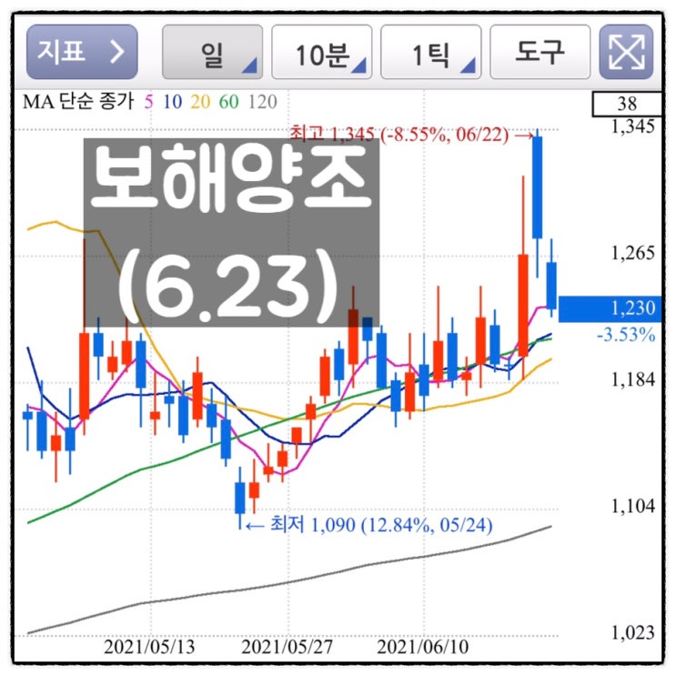  [미자의 주식] 보해양조(6.23)