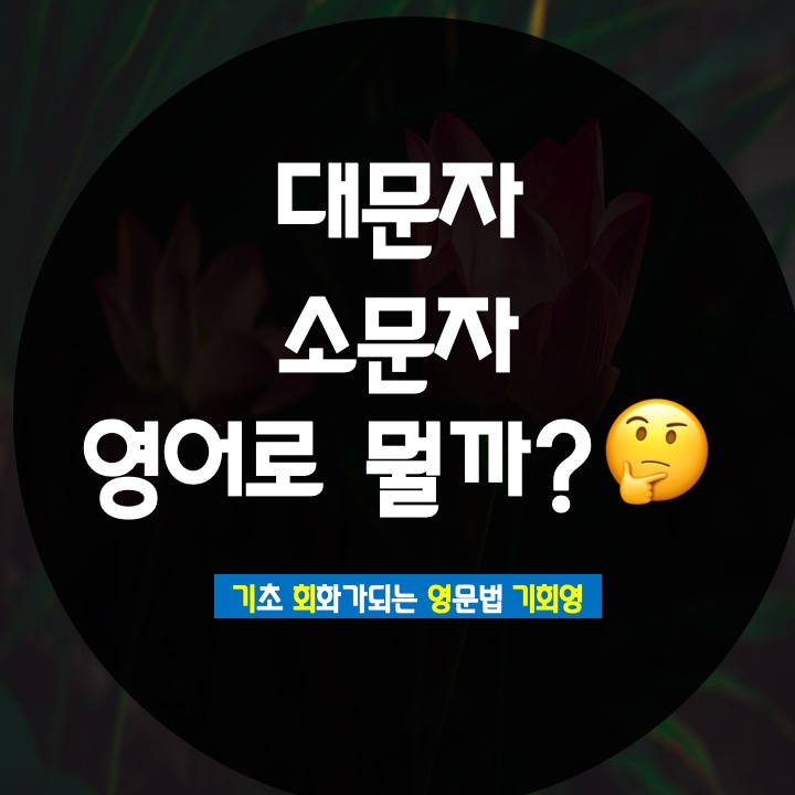 대문자 소문자 영어로 뭘까? 전치사 기타 용법 - 기회영