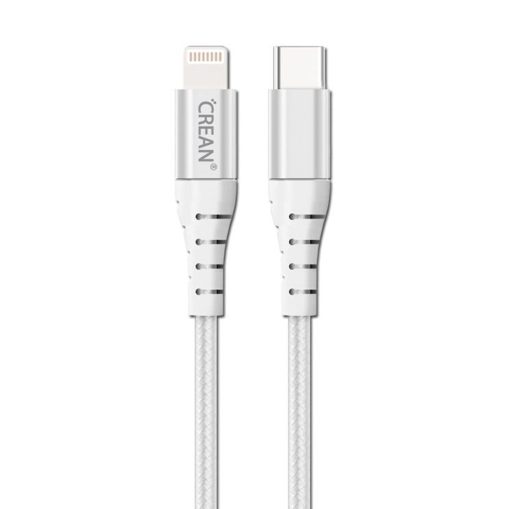 리뷰가 좋은 크레앙 USB C to 라이트닝 충전 싱크 케이블 1.8m CRECBMFICTOL-WT, 화이트, 1개 추천해요