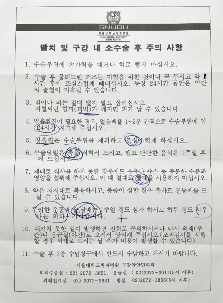 [병원후기] 서울대학교 치과병원 어금니 발치 및 비용