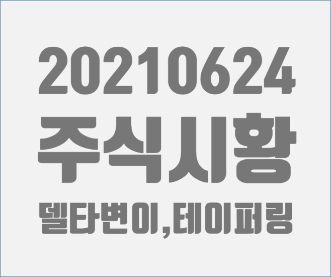  20210624 (목) 주식시황 : 파월의 시장 달래기? 델타 변이 바이러스, 이머징시장 위험 노출