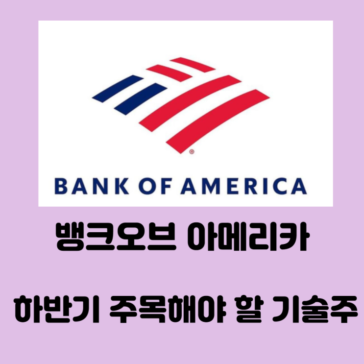  뱅크오브아메리카 선정 하반기 주목할 만한 기술주(구글, 아마존, 파이버인터네셔널, 브이룸)