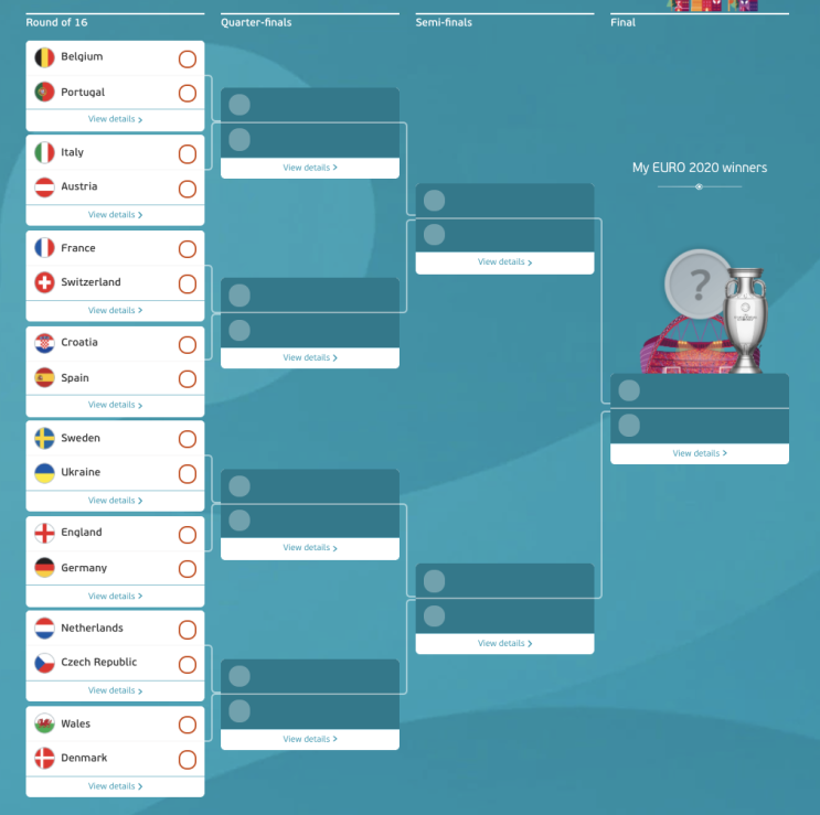 <EURO 2020> 유로 2020 16강 대진표, 경기 일정 (한국 시간) + 조별리그 결과 <EURO 2020> 유로 2020 16강 대진표, 경기 일정 (한국 시간) + 조별리그 결과