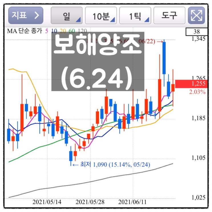  [미자의 주식일기] 보해양조(6.24)