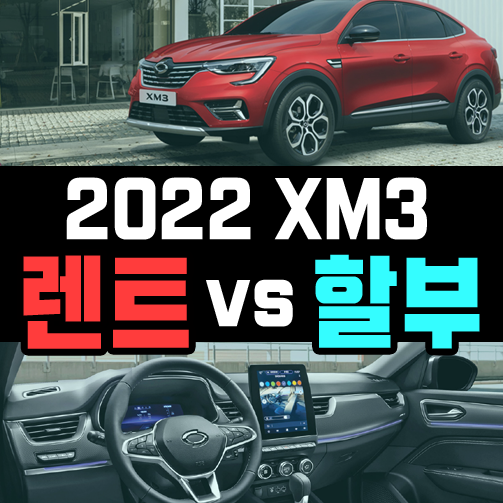  2022 xm3 장기렌트카 vs 할부 구매 가격비교