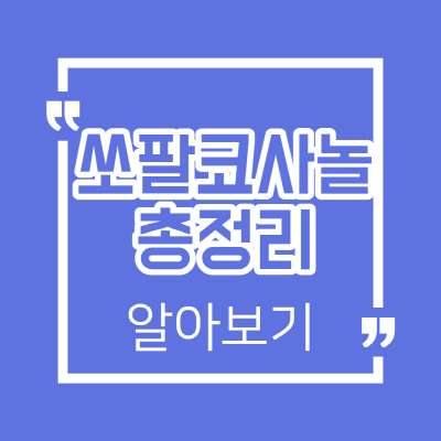  쏘팔코사놀 가격 및 효능 부작용 남진 복용법 총정리