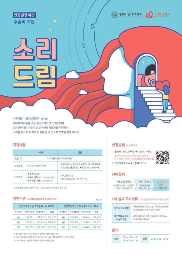 [사랑의 달팽이] 2021년 인공달팽이관 수술비 지원사업 및 외부장치 교체 지원사업 안내