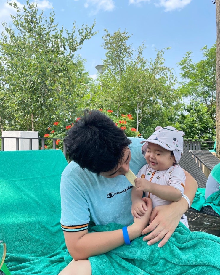  서울 반얀트리 호텔 오아시스 수영장 10개월 아기랑 물놀이 후기 (이용Tip/아웃도어키친/키즈풀)