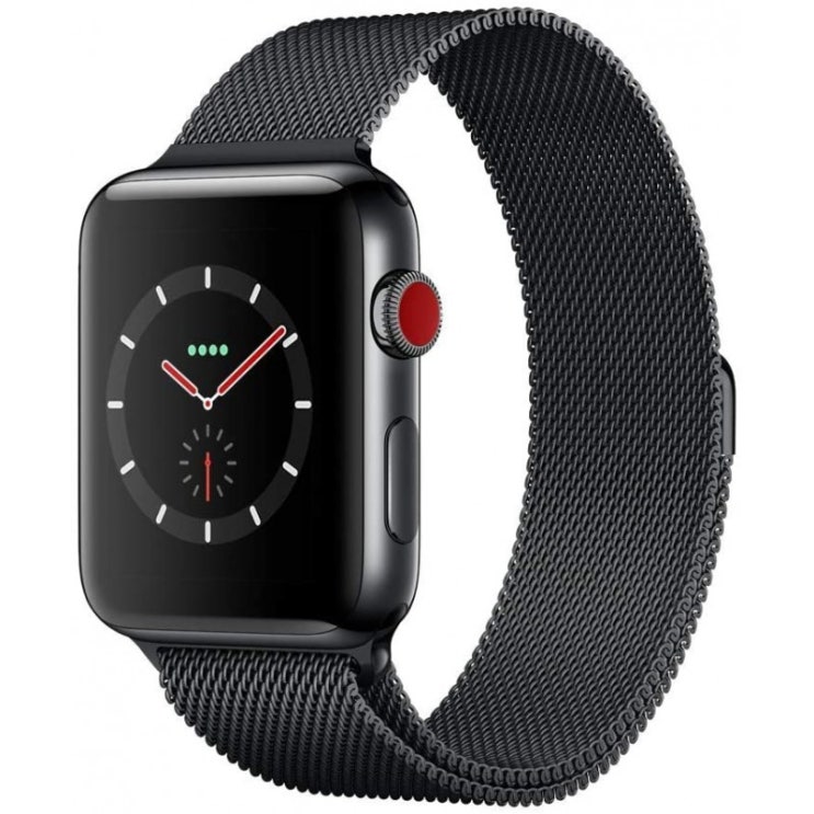 인기있는 Apple Watch Series 3 (GPS + Cellular 모델) - 42mm 공간 블랙 스테인레스 스틸 케이스와 공간 블랙 밀 ···