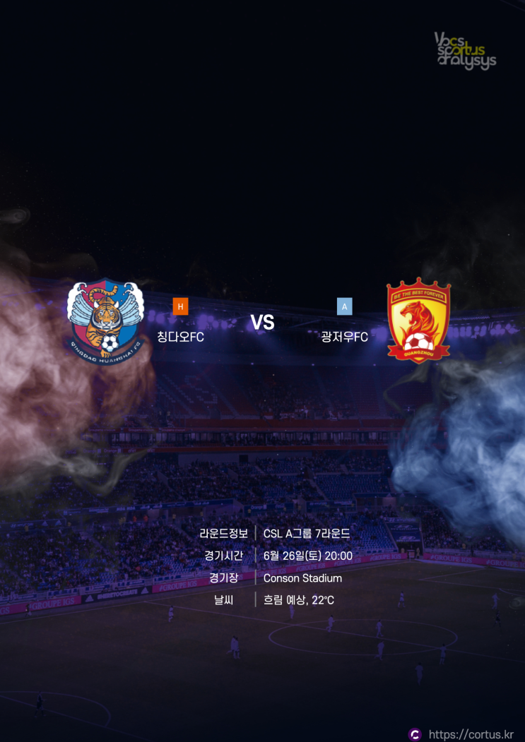  CSL리그 분석 칭다오FC vs 광저우FC