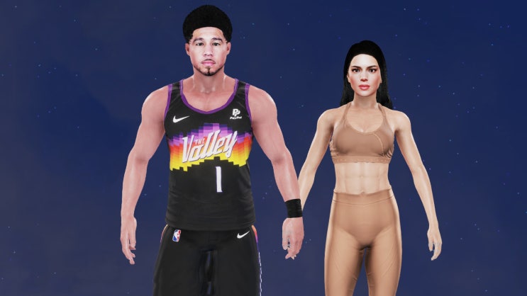 데빈 부커 & 켄달 제너 커플 커마 CAW (wwe2k20)
