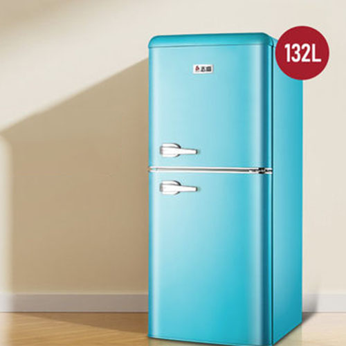 핵가성비 좋은 복고풍 소형 냉장고 가정용 에너지 절약 냉장고 기숙사 냉장고 50L/98L/118L/132L/156L, 불루, 132L 좋아요