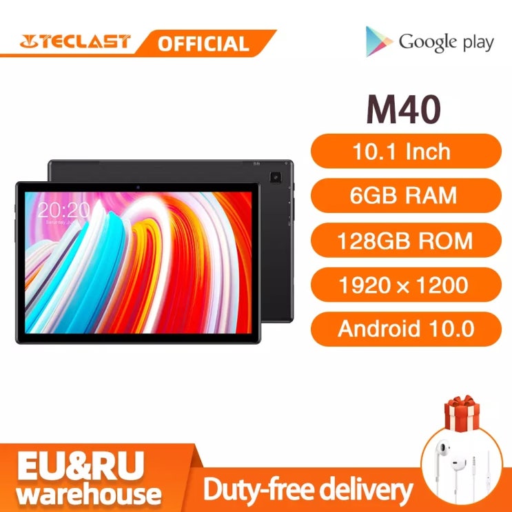 의외로 인기있는 Teclast M40 10.1 인치 태블릿 안드로이드 10.0 6GB RAM 128GB ROM UNISOC T618 옥타코어 8MP 카메라 블루투스 5.0 4G P