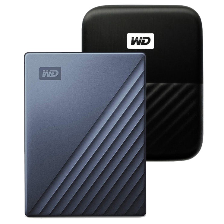 선택고민 해결 WD My Passport Ultra Type C 휴대용 외장하드 + 파우치, 4TB, 블루 ···