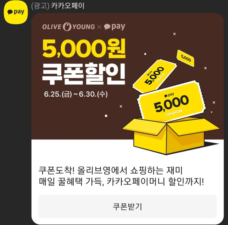 카카오페이x올리브영 5,000원 쿠폰할인 이벤트