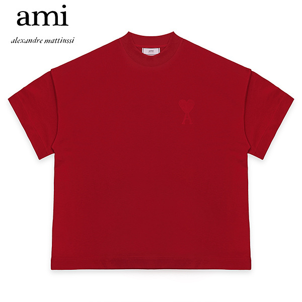 최근 많이 팔린 [AMI 아미] 20FW H20HJ133 79 600 빅 하트 로고 반팔 티셔츠 레드 추천합니다
