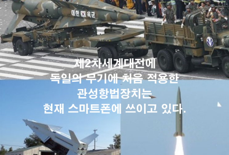  제2차 세계대전에 독일의 무기에 처음 적용한 관성항법장치는 현재 스마트폰에 쓰이고 있다.
