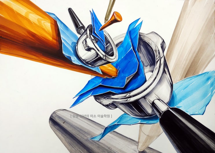  기초디자인 쉽게 완성하기 / 단계별 과정작 / 고2 기초디자인 / 그림 쉽게 그리기 / 강동구 미술학원 / 질감 표현