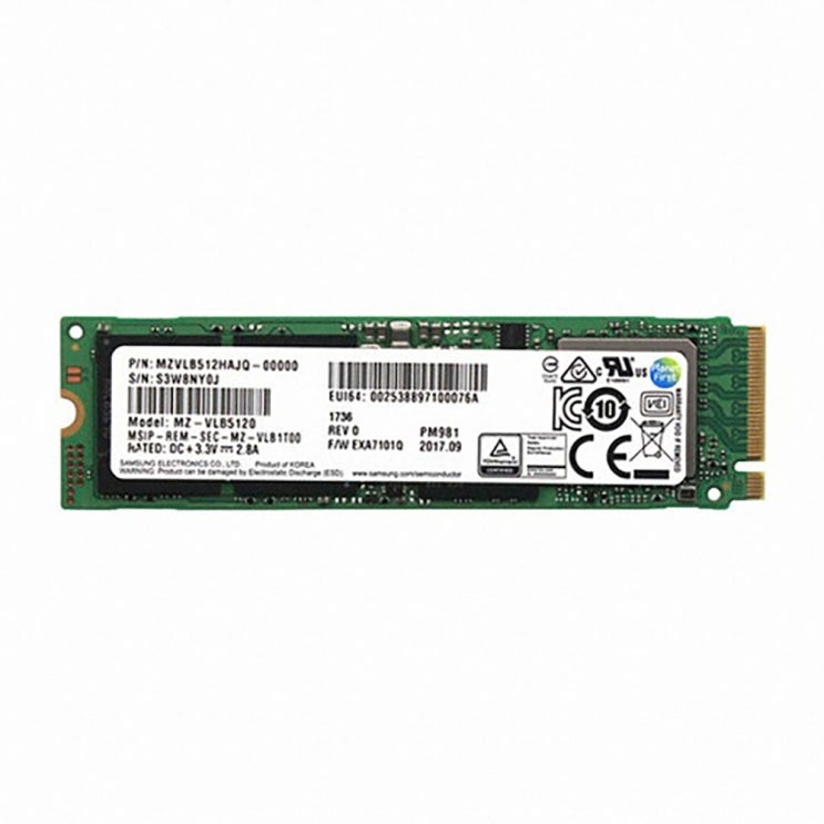 의외로 인기있는 삼성전자 PM981 M.2 NVMe (512GB)-YC, 512GB 좋아요