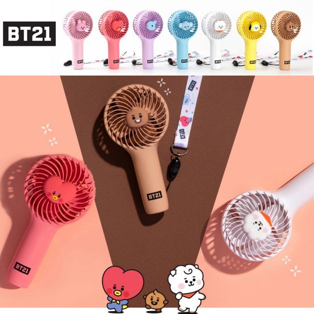 인기있는 BT21 미니 핸디 선풍기 bt 손풍기 휴대용 팬, RJ 추천합니다