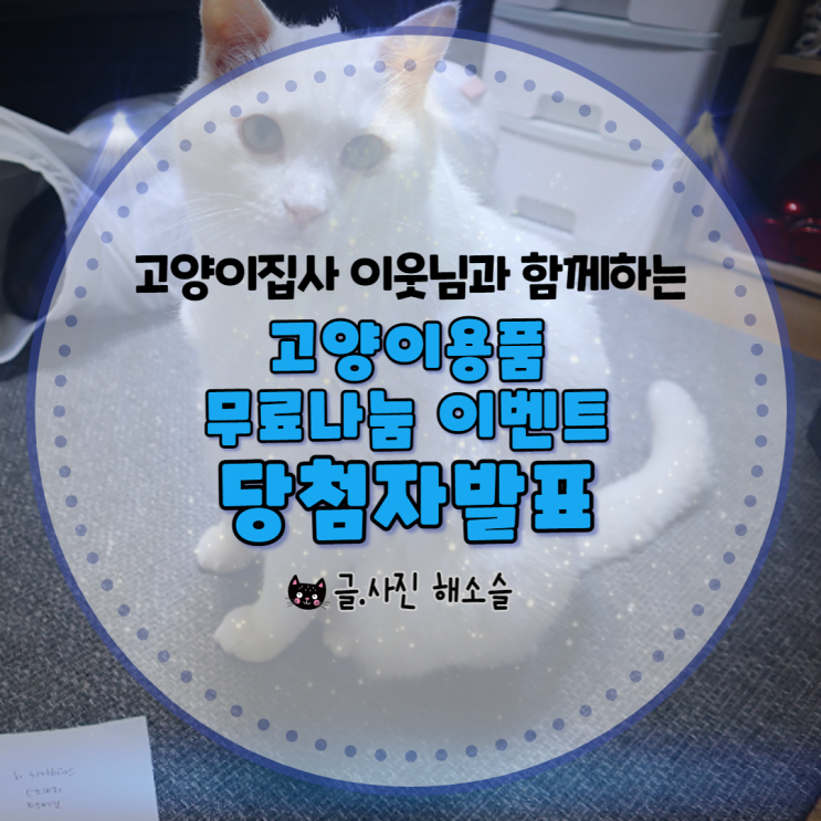  고양이집사 이웃님들과 함께하는 고양이용품 무료나눔 이벤트 당첨자 발표