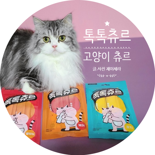  고양이츄르 : 생선 알이 통째로 들어가 있어 씹는 감이 있는 톡톡츄르 기호성 대박이에요 (고양이간식)