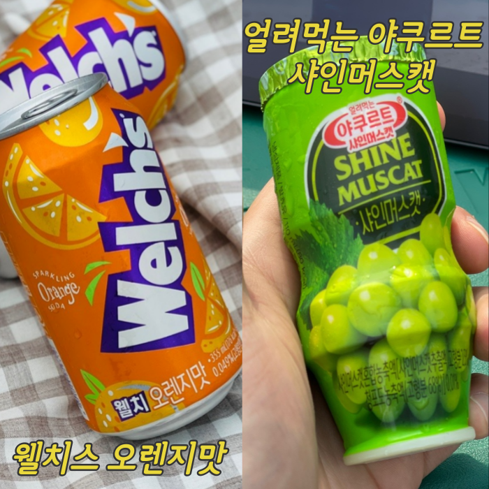  얼려먹는 야쿠르트 샤인머스캣 & 웰치스 오렌지맛 후기