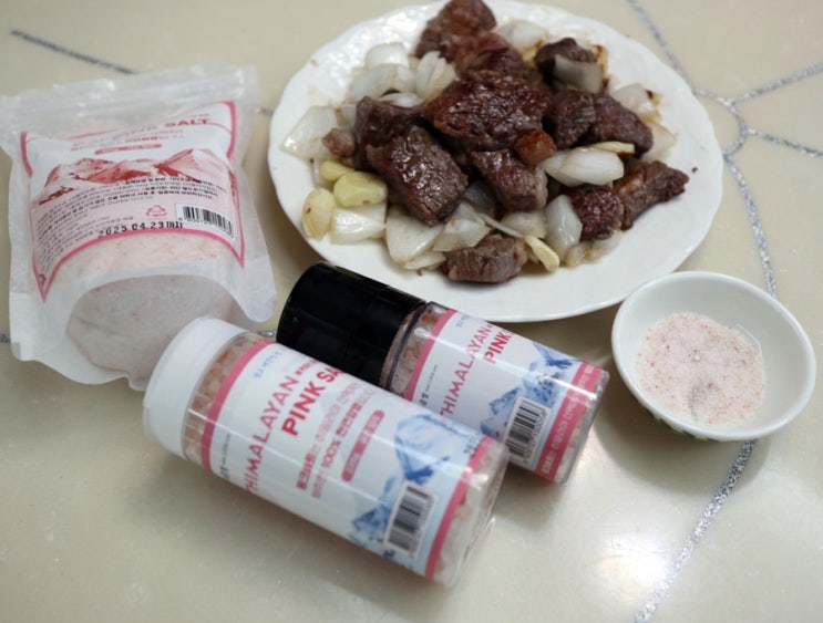  히말라야핑크솔트 소금성 핑크소금 고기랑 찰떡이네