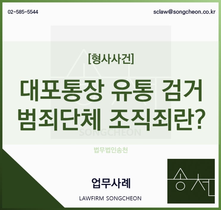  대포통장 유통조직 범죄단체 조직죄 적용과 처벌 수위는?