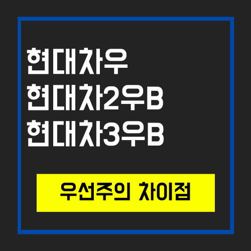  현대차 우선주의 종류와 차이(현대차우/현대차2우B/현대차3우B)
