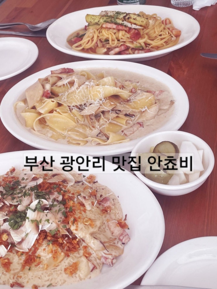 부산 광안리 맛집 안쵸비 1인셰프 파스타 리조또 !